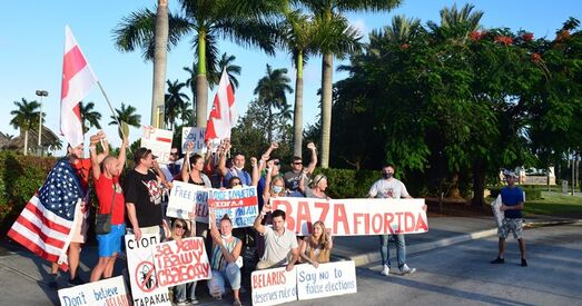 У Маямі адбыўся мітынг салідарных з Беларуссю