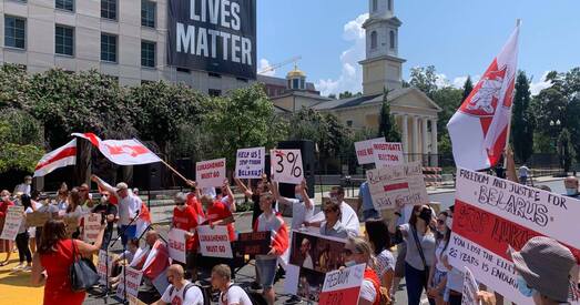 Акцыя ў падтрымку Беларусі ў Вашынгтоне (анлайн, фота)