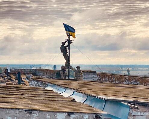 Украінскі сцяг вярнуўся ў Высакаполле Украінскі сцяг вярнуўся ў Высакаполле