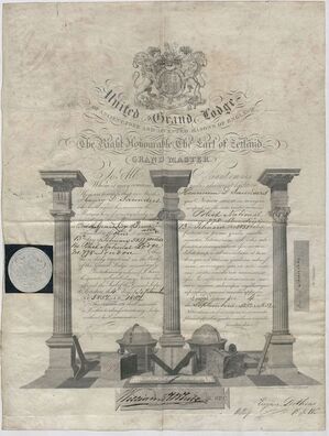 Дакумэнт лёнданскай масонскай ложы пра Генрыка Дмахоўскага Дакумэнт лёнданскай масонскай ложы пра Генрыка Дмахоўскага