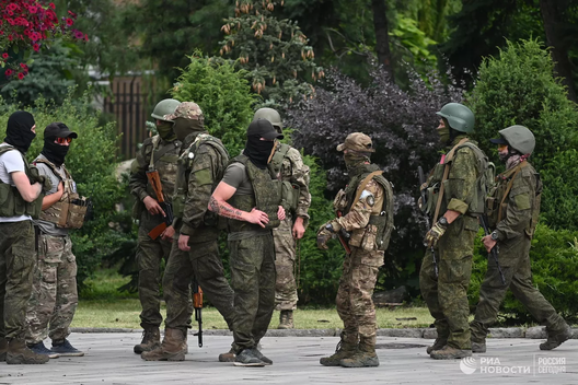 Баевікі ПВК «Вагнер». Фота: РІА «Новости» Баевікі ПВК «Вагнер». Фота: РІА «Новости»