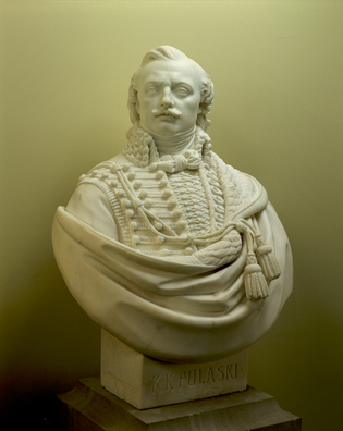 Бюст працы Дмахоўскага: Казімір Пуласкі Бюст працы Дмахоўскага: Казімір Пуласкі