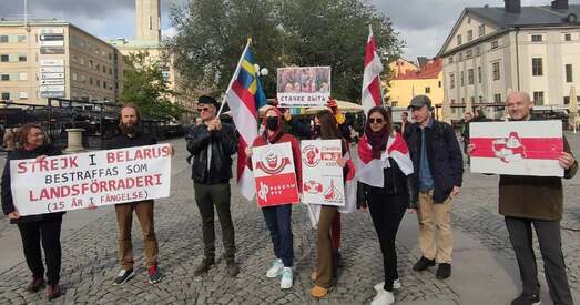 У Стакгольме зладзілі акцыю салідарнасці са страйкавым рухам у Беларусі