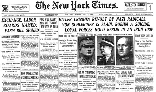 «New York Times» паведамляе пра страшэнныя падзеі ў 1934 годзе «New York Times» паведамляе пра страшэнныя падзеі ў 1934 годзе