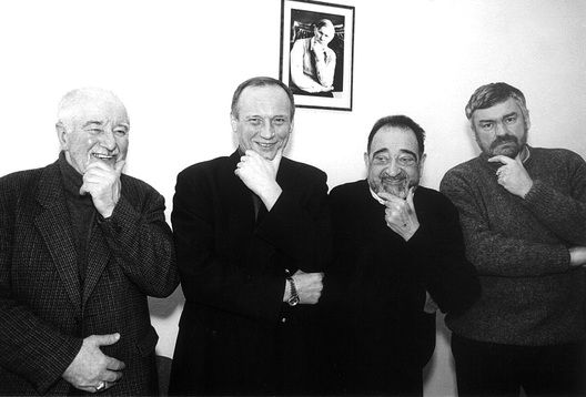 Рыгор Барадулін, Уладзімір Някляеў, Карлас Шэрман, Уладзімер Арлоў. Фота: Facebook Уладзімір Някляеў Рыгор Барадулін, Уладзімір Някляеў, Карлас Шэрман, Уладзімер Арлоў. Фота: Facebook Уладзімір Някляеў