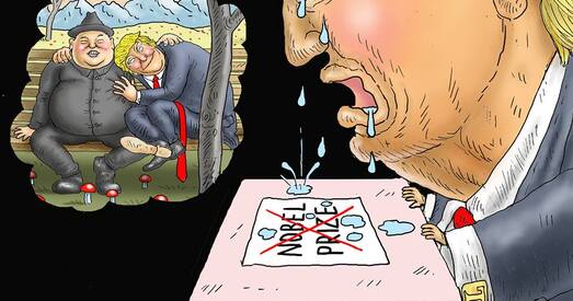 Каўбоі-італьянцы, нобелеўка для Трампа: тыдзень вачыма сусветных карыкатурыстаў