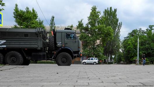 Расійская ваенная тэхніка ў акупаваным Мелітопалі. Фота: Alexei Konovalov/TASS/dpa/picture alliance Расійская ваенная тэхніка ў акупаваным Мелітопалі. Фота: Alexei Konovalov/TASS/dpa/picture alliance