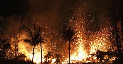 Вулкан на Гаваях знішчыў дзясяткі дамоў