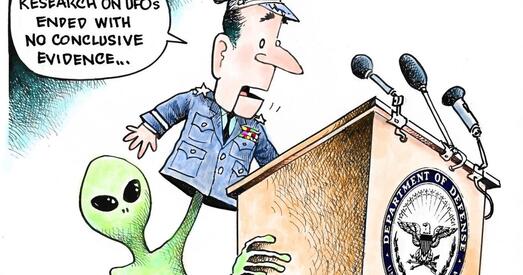 Дасье ў карыкатурах. Што рабіць з іншапланецянамі?