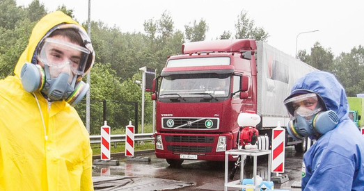 Беларусь уводзіць абавязковую платную дэзінфекцыю транспарту пры ўездзе ў краіну