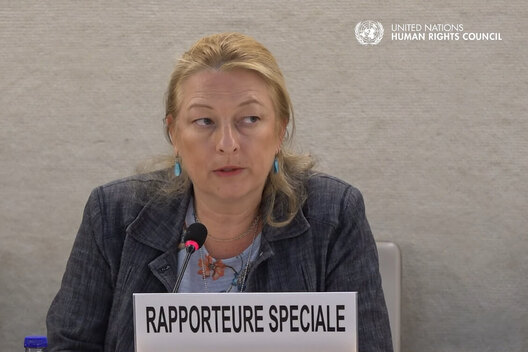 Анаіс Марэн. Фота з UN Human Rights Coiuncil Анаіс Марэн. Фота з UN Human Rights Coiuncil