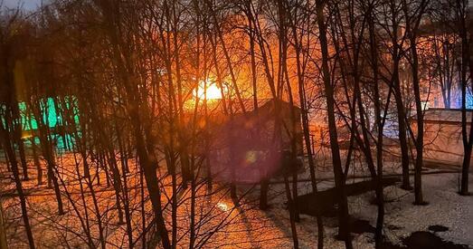 Уначы гарэлі паветкі, якія людзі не давалі зносіць дзеля будаўніцтва Акадэміі МУС