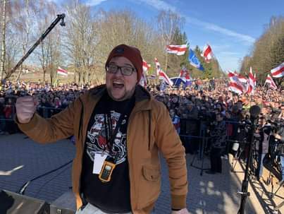 Павел Белавус на святкаванні Дня Волі ў 2019 годзе ў Гародні Павел Белавус на святкаванні Дня Волі ў 2019 годзе ў Гародні