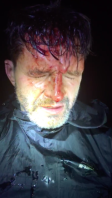 Антон Быкоўскі пры затрыманні. Скрын з відэа МУС Антон Быкоўскі пры затрыманні. Скрын з відэа МУС