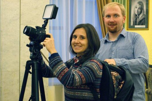 Марына Драбышэўская і Яўген Меркіс (фота: belsat.eu) Марына Драбышэўская і Яўген Меркіс (фота: belsat.eu)