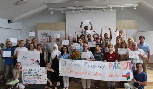 Акцыя салідарнасці з Расулам Джафаравым у Вільнюсе Акцыя салідарнасці з Расулам Джафаравым у Вільнюсе