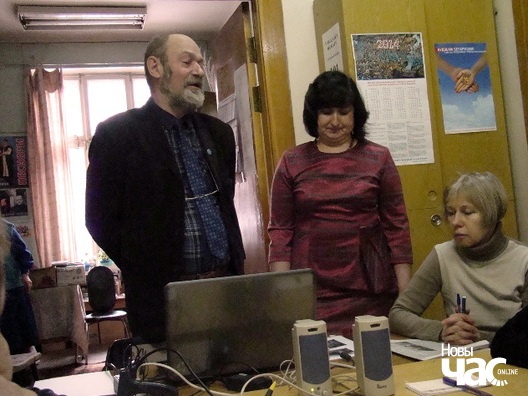 А.Трусаў і А. Анісім вітаўць удзельнікаў Дыктоўкі–2016 А.Трусаў і А. Анісім вітаўць удзельнікаў Дыктоўкі–2016