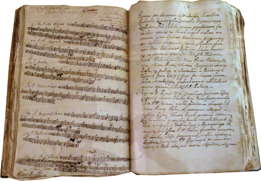 Прыклад запісаў вынікаў галасаваньня. На левай старонцы рысачкі Прыклад запісаў вынікаў галасаваньня. На левай старонцы рысачкі