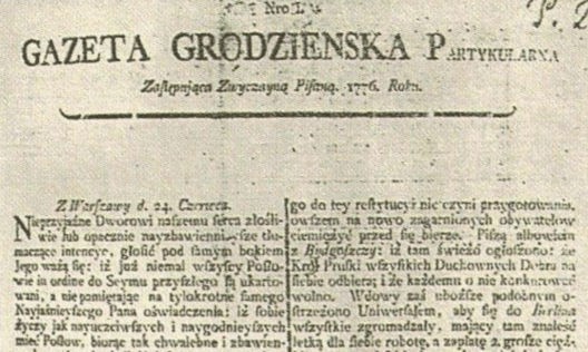 Gazeta Grodzieńska. Крыніца: crispa.uw.edu.pl Gazeta Grodzieńska. Крыніца: crispa.uw.edu.pl
