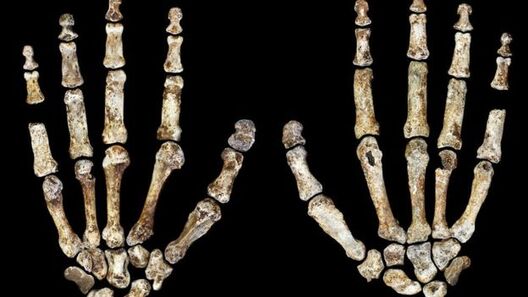 Запясці Homo Naledi неадрозныя ад нашых, аднак іх пальцы больш доўгія і выгнутыя Запясці Homo Naledi неадрозныя ад нашых, аднак іх пальцы больш доўгія і выгнутыя