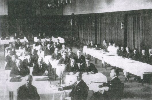 Усебеларуская палітычная канферэнцыя ў Празе, 1921. Фота: radabnr.org Усебеларуская палітычная канферэнцыя ў Празе, 1921. Фота: radabnr.org