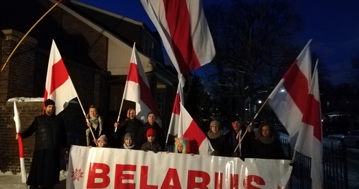 Беларусы ў Канадзе супраць інтэграцыі Беларусі ў Расію (фота, відэа)