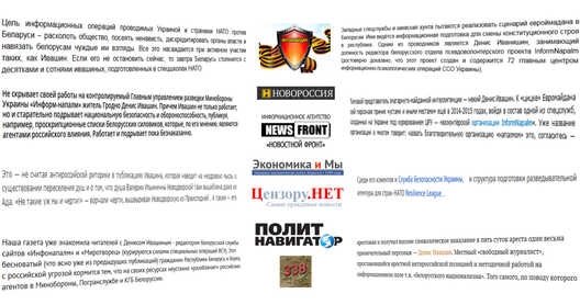 Калаж крыніцаў дэзынфармацыі й некаторых цытатаў Калаж крыніцаў дэзынфармацыі й некаторых цытатаў