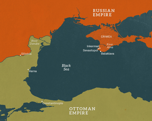 Карта Крыма і Чорнага мора, 1854 год Карта Крыма і Чорнага мора, 1854 год
