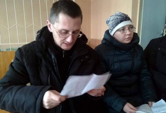 Алесь Круткін і Наталля Спірыдонава ў судзе 28 студзеня. Фота "Віцебскай Вясны" Алесь Круткін і Наталля Спірыдонава ў судзе 28 студзеня. Фота "Віцебскай Вясны"