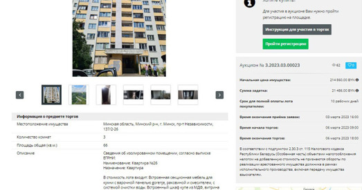 Ціханоўская пра выстаўленне кватэры на таргі