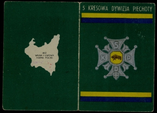 Пасведчанне ўзнагароды 5-й крэсавай дывізіі Другога польскага корпуса Пасведчанне ўзнагароды 5-й крэсавай дывізіі Другога польскага корпуса