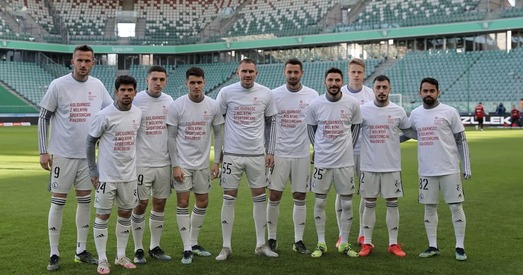 Польскія футбалісты зладзілі акцыю салідарнасці з беларусамі