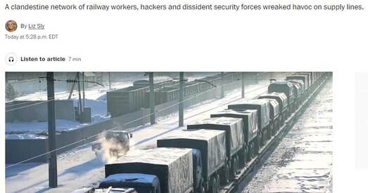 The Washington Post паведаміў, што дыверсіі беларусаў дапамаглі спыніць напад Расіі на Кіеў