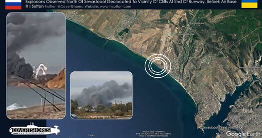 На вайсковай базе каля Севастопаля выбухі — загарэўся самалёт