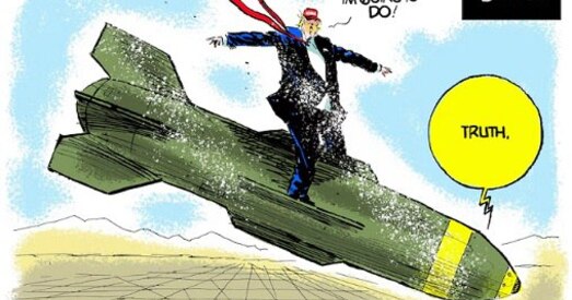 Атака ЗША на Іран у карыкатурах