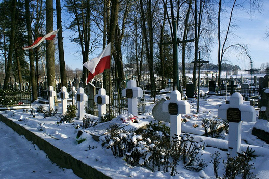 Польскія сцягі над каталіцкімі могілкамі ў Сапоцкіне Польскія сцягі над каталіцкімі могілкамі ў Сапоцкіне