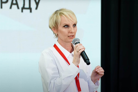 Алена Прыходзька. Скрыншот з відэатрансляцыі Алена Прыходзька. Скрыншот з відэатрансляцыі