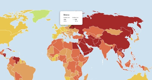 Свабода слова ў Беларусі: 153 месца ў свеце