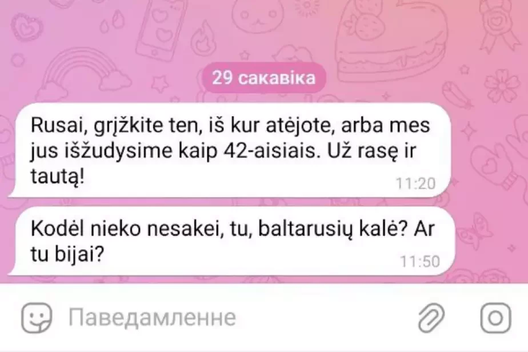 Скрыншот паведамлення, якое даслалі беларусам Літвы. Фота з тэлеграм-чата «Чат — Беларусы Вільні» Скрыншот паведамлення, якое даслалі беларусам Літвы. Фота з тэлеграм-чата «Чат — Беларусы Вільні»