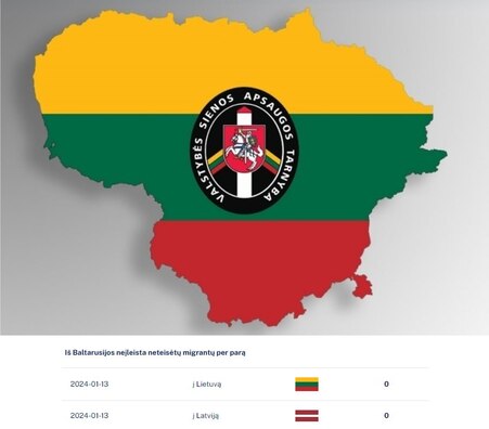 Так у студзені выглядаюць зводкі па нелегальных пераходах межаў краін Балтыі Так у студзені выглядаюць зводкі па нелегальных пераходах межаў краін Балтыі