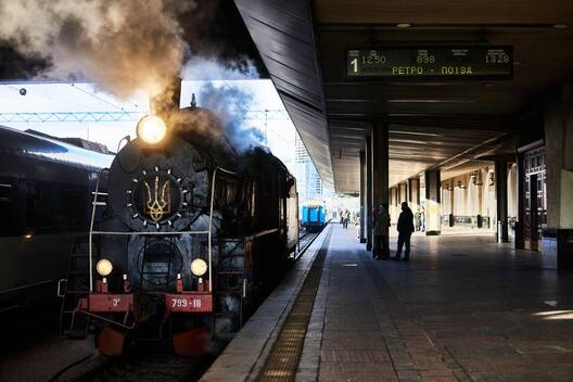 Калядны паравоз у Кіеве. Фота: «Укрзалізниця» Калядны паравоз у Кіеве. Фота: «Укрзалізниця»