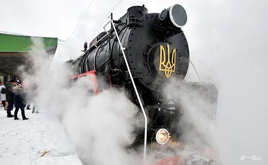 Калядны паравоз у Кіеве. Фота: «Укрзалізниця» Калядны паравоз у Кіеве. Фота: «Укрзалізниця»