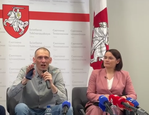 Скрыншот з відэа на тг-канале Святланы Ціханоўскай Скрыншот з відэа на тг-канале Святланы Ціханоўскай