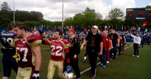 «Літвіны» разграмілі «Зуброў» ў мінскім дэрбі па амерыканскім футболе (фотарэпартаж)