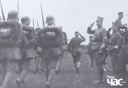 Юзаф Доўбар-Мусніцкі прымае парад велькапольскага войска, 1919 г. Юзаф Доўбар-Мусніцкі прымае парад велькапольскага войска, 1919 г.