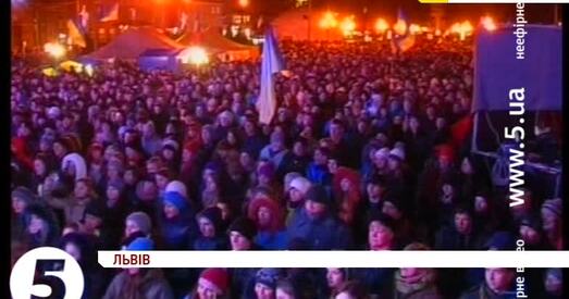Львоўскі Еўрамайдан працягвае мітынгаваць (відэа)