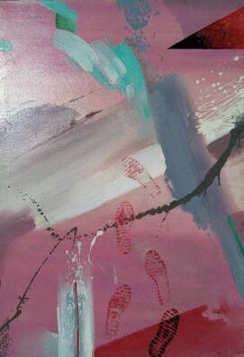 Алесь Пушкін. "Цяжкі поступ. Путч. Жнівень 1991 года". Палатно, алей, 190 х 131 см Алесь Пушкін. "Цяжкі поступ. Путч. Жнівень 1991 года". Палатно, алей, 190 х 131 см