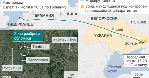 Расследаванне крушэння МН17: ракета была запушчана са Снежнага