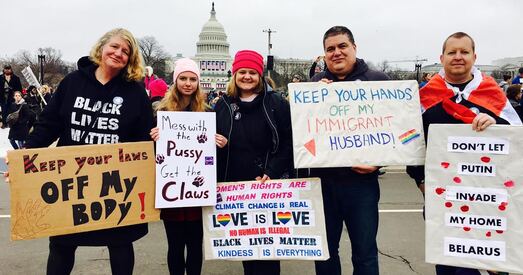 Беларусы Амерыкі прынялі ўдзел у Маршы жанчын на Вашынгтон